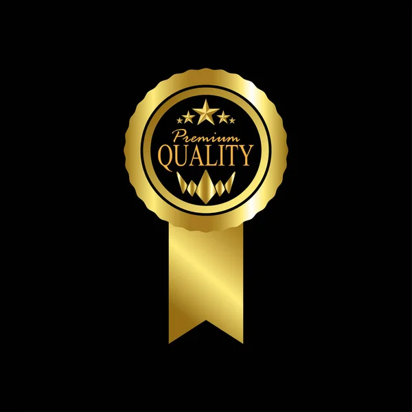Etykiety Luksusowych Złotych Odznak Premium Najwyższej Jakości Ilustracja Wektora — Wektor stockowy