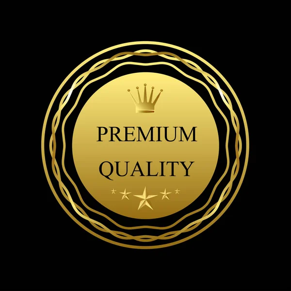 Luxus Premium Etiketten Gold Premiumqualität Vektorillustration — Stockvektor