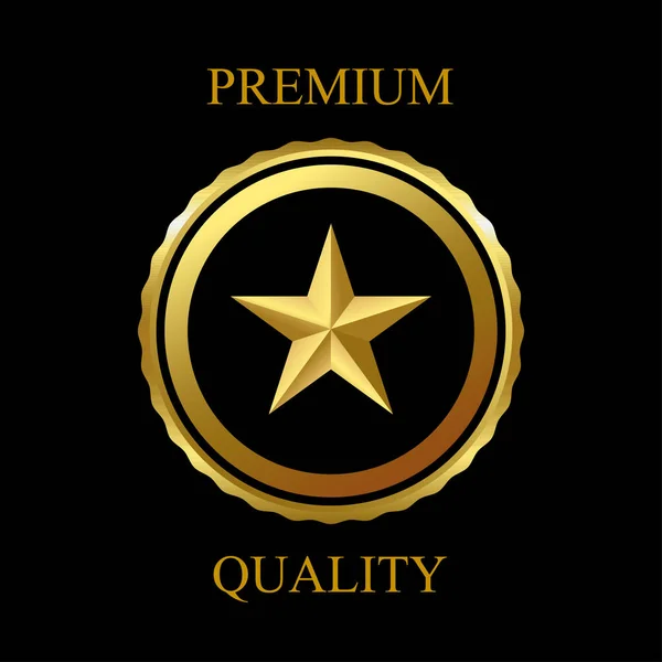 Etiquetas Insignia Dorada Premium Lujo Calidad Superior Ilustración Vectorial — Vector de stock