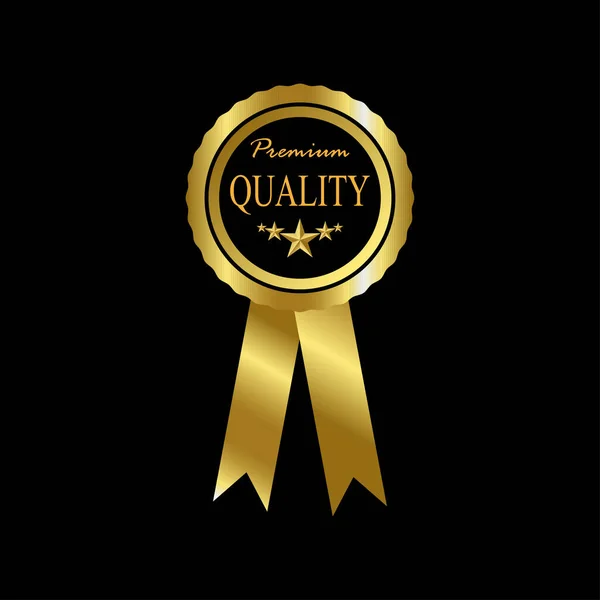 Etiquetas Crachá Dourado Premium Luxo Qualidade Premium Ilustração Vetorial —  Vetores de Stock