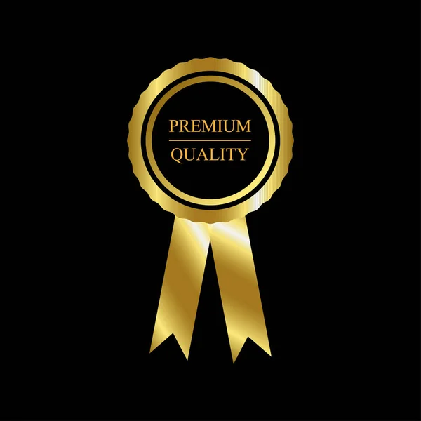 Etiquetas Crachá Dourado Premium Luxo Qualidade Premium Ilustração Vetorial —  Vetores de Stock