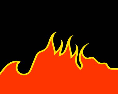 Çizgi film tarzında alev vektör simgeleri ateşle.