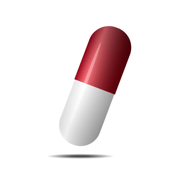 Pillole Mediche Colorate Realistiche Compresse Capsule Isolate Sfondo Bianco Illustrazione — Vettoriale Stock