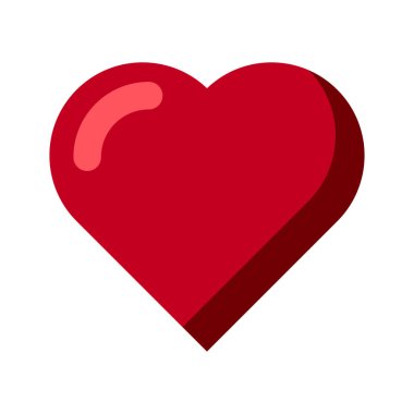 Kırmızı kalp beyaz arkaplanda izole