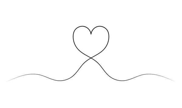 Heart Line Drawing Symbol Love — Stock Vector