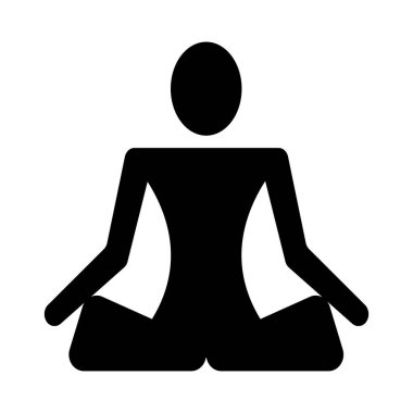 Meditasyon ya da düz vektör ikonu. Logo afiş ilanı veya kart tasarımı için yoga simgesi. 