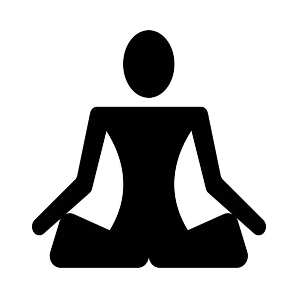 Meditáció Vagy Meditáció Lapos Vektor Ikon Jóga Ikon Logó Plakát — Stock Vector
