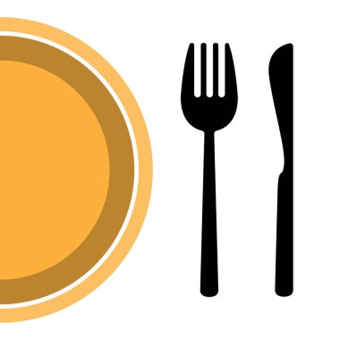 Çatal ve bıçak. Vektör çizimi. Simge restoran simgesi logosu.