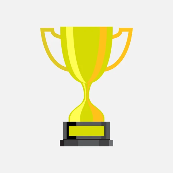 Zlatá Trofej Pohár Izolované Bílém Pozadí Nejlepší Jednoduché Mistrovství Nebo — Stockový vektor
