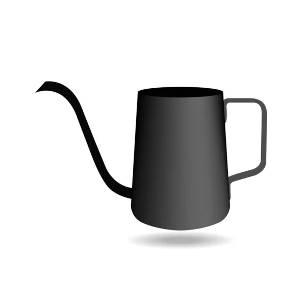 Coffee Dripping Kettle Coffeware Object Isolated White Vector Icon Illastation — Stock Vector