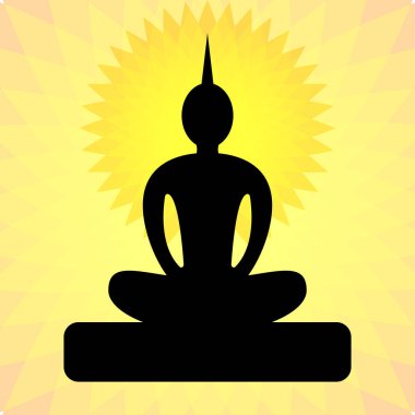 Oturan Buda figürü ikonu. vektör illüstrasyonu.