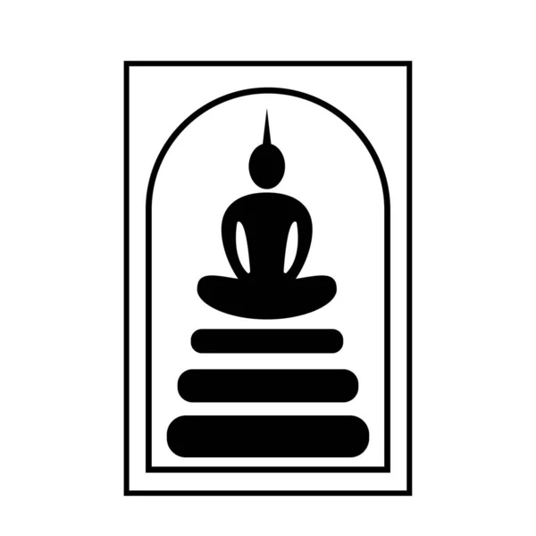 Vektorová Ikona Sedícího Buddhova Somdej Wat Rakang — Stockový vektor