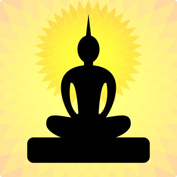 Icono Figura Buda Sentada Ilustración Vectorial — Archivo Imágenes Vectoriales