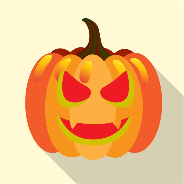 Halloween Pumpkin Yellow Background Orange Pumpkin Holiday Halloween Vector Illustration — Stock Vector