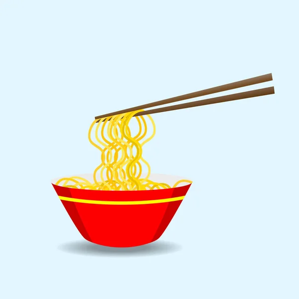 Chinese Noedel Logo Ontwerp Pictogram Template Japanse Ramen Fast Food — Stockvector