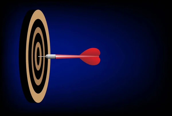 Dart Hit Center Arrow Red Target Business Success — Stock Vector