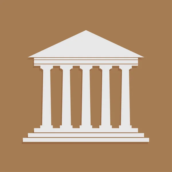 Építészet Görög Épület Szimbólum Ősi Emlékmű Ikon Egyetemi Ikon Banki — Stock Vector