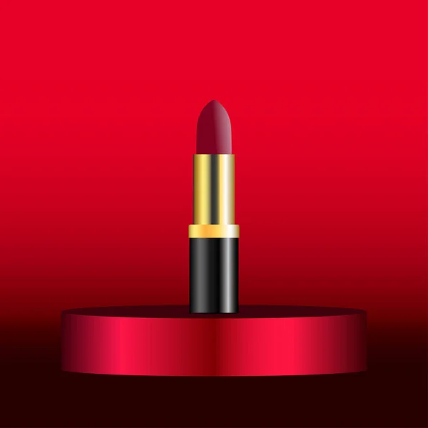 Produit Rouge Lèvres Attrayant Sur Podium Rond Premium Isolé Sur — Image vectorielle