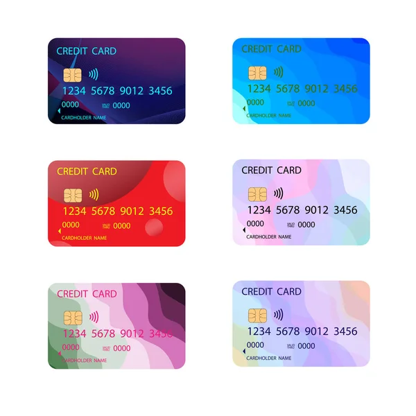 Kreditkarte Mit Kontaktlosem Zahlungschip Sendet Signal — Stockvektor