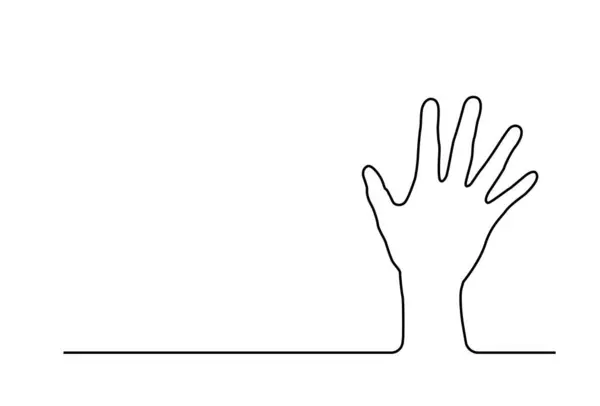Raise Hand Icon Linear Vector Illustration — Stock Vector