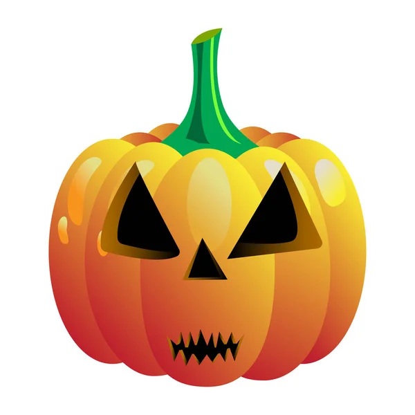 Zucche Halloween Realistiche Isolate Sfondo Bianco Illustrazione Vettoriale — Vettoriale Stock