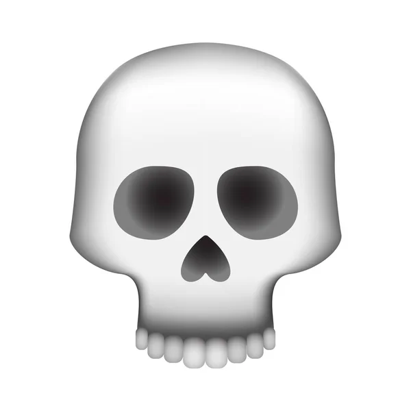 Icône Crâne Blanchâtre Gris Crâne Humain Style Dessin Animé Avec — Image vectorielle