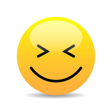 Beyaz arkaplanda mutlu gülümseme vektörü