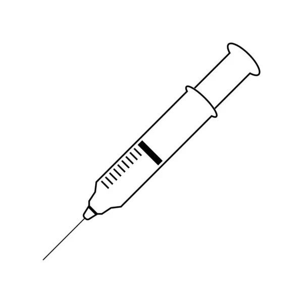 Syringe Line Icon Transparent White Background — Stock Vector