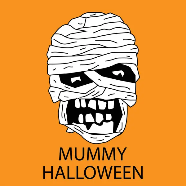 Halloween Mumie Vektor Horror Illustration — Stockvektor