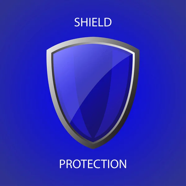 Blaues Schutzschild Symbol Schutzschild Logo — Stockvektor