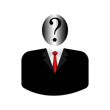 Beyaz arkaplanda soru işareti olan simge işe alınıyor.