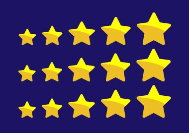 Uygulamalar ve web siteleri için beş yıldızlı düz simge. Yıldızlar değerlendirme simgesi. Vektör illüstrasyonu.