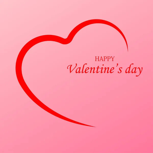Valentine Day Greeting Card Love Heart Poster Banner Flat Style — Stok Vektör