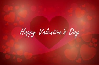 Sevgililer Günü arkaplan tasarımı, tebrik kartı, poster. Arka planda güzel kırmızı kalpler. Sevgililer Günü. Vektör illüstrasyonu.