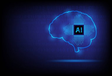 Kodlayıcı ve şifre çözücü ikili kod arkaplanlı Ai Brain fütüristik element devre kartı. Yapay zeka ve geleceğin dijital teknolojisi. Soyut teknoloji Ai hesaplama kavramı