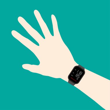 Sağlık app simgesi ekranda beyaz akıllı izlemek yukarıya kapatmak