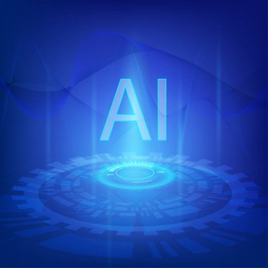 Abstract futuristic blue circle interface background