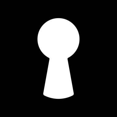 Siyah arkaplanda anahtar deliği simgesi. Vektör illüstrasyonu