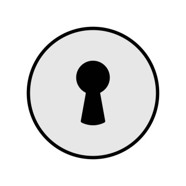 Anahtar deliği simgesi beyaz arka plan üzerinde. Vektör çizim