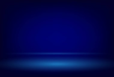 Boş mavi renkli stüdyo odası arka planı. Stüdyo odası illüstrasyonu için soyut, boş koyu mavi arkaplan .