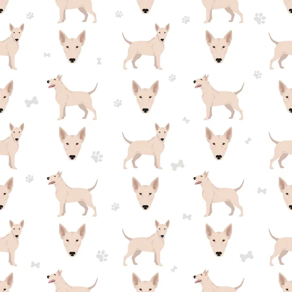 Bull Terrier Seamless Pattern Vector Illustration — Stock Vector