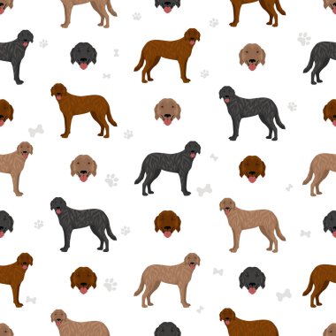 Portekiz Bekçi Köpeği kusursuz desen. Tüm ceket renkleri ayarlandı. Vektör illüstrasyonu