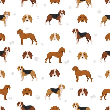 Alman tazısı kusursuz desen. Farklı ceket renkleri. Vektör illüstrasyonu