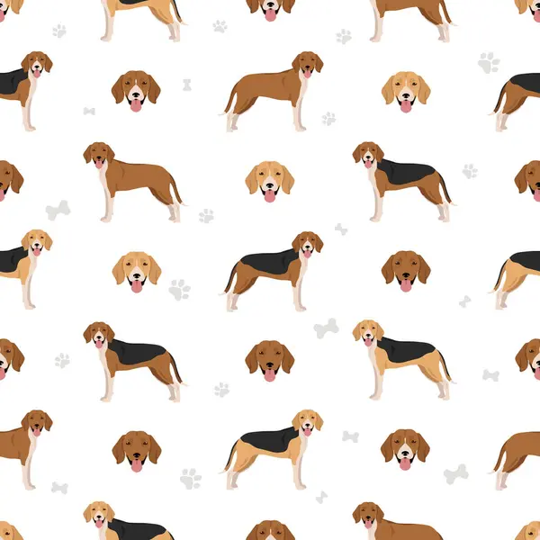 Estlandse Hond Naadloos Patroon Verschillende Kleuren Jas Set Vectorillustratie Vectorbeelden