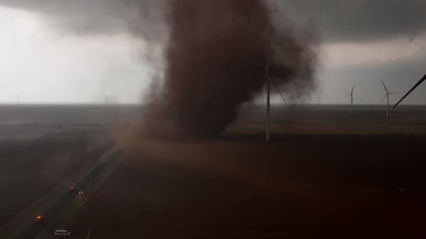 Een Tornado Een Ramp Bedreig Het Leven Noodsituatie — Stockvideo