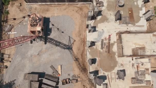 建設中の高層住宅団地の家の建物 建設労働者 — ストック動画
