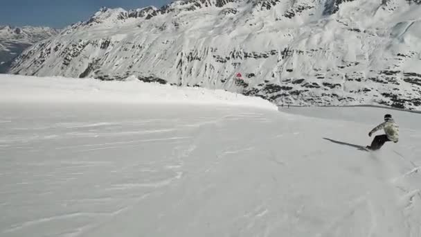 Сноуборд Горах — стоковое видео