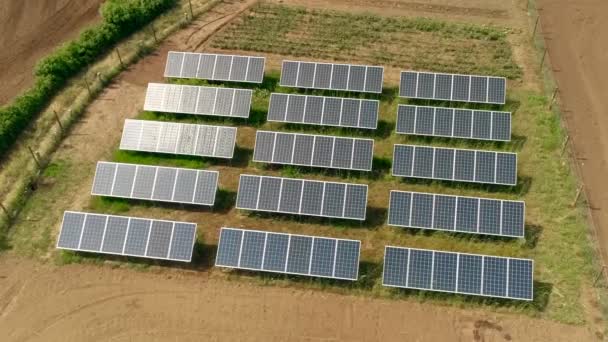 Güneş Pili Batarya Depolama Güç Istasyonu Güneş Paneli Enerji Santralleri — Stok video