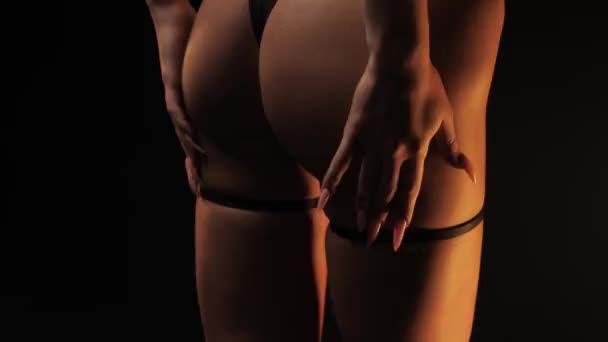 Beautiful Ass Girl Even Skin Tan Sexy Female Body — Stock Video
