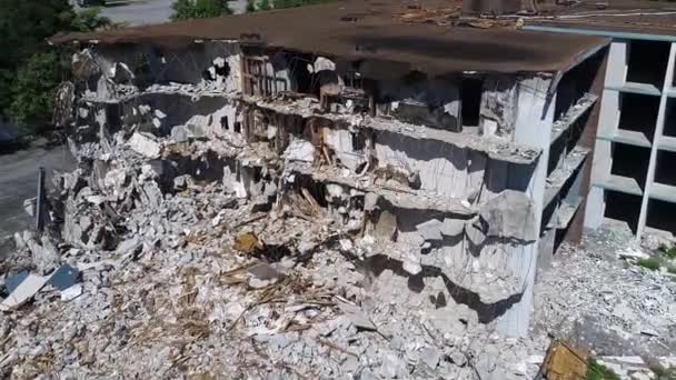 Oorlog Oekraïne Vernietigde Huizen — Stockvideo